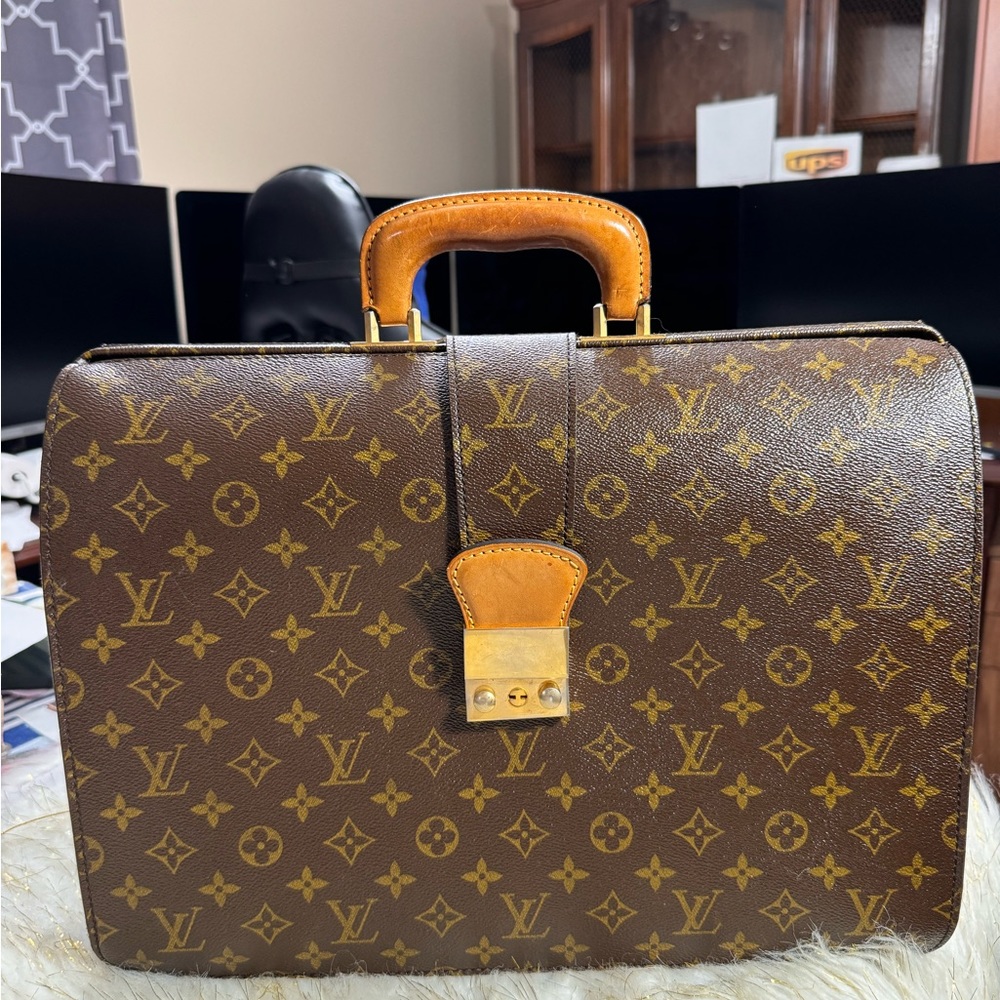 Louis vuitton Serviette Fermoir Briefcase business Bag Monogram - Picture 5 of 15